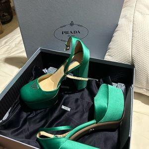 Prada Satin platform pumps